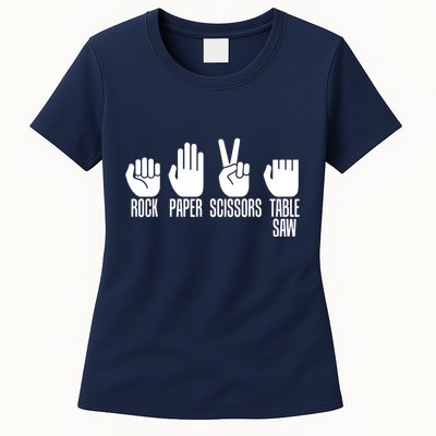 Carpenters Shirts Rock Paper Scissor Table Saw Carpentry Gift Womens T-Shirt
