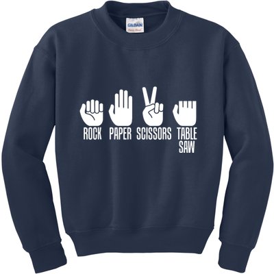 Carpenters Shirts Rock Paper Scissor Table Saw Carpentry Gift Kids Sweatshirt
