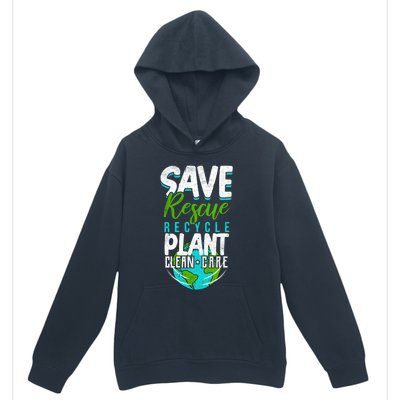 Cute Save Rescue Recycle Plant Clean Care Earth Day Gift Urban Pullover Hoodie