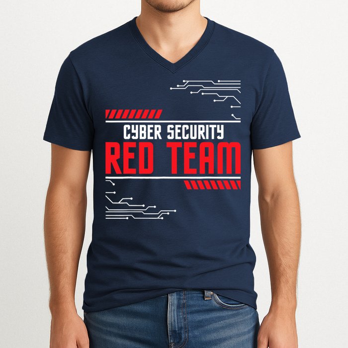 Cyber Security Red Team Computer Engineer Hacker Hacking V-Neck T-Shirt