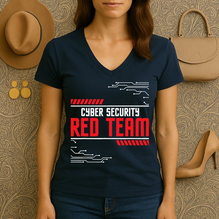 Cyber Security Red Team Computer Engineer Hacker Hacking Women's V-Neck T-Shirt