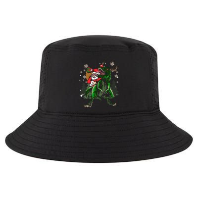Cool Santa Riding Dinosaur Scary T Rex With Dino Snowy Gift Cool Gift Cool Comfort Performance Bucket Hat