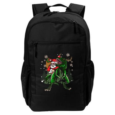 Cool Santa Riding Dinosaur Scary T Rex With Dino Snowy Gift Cool Gift Backpack