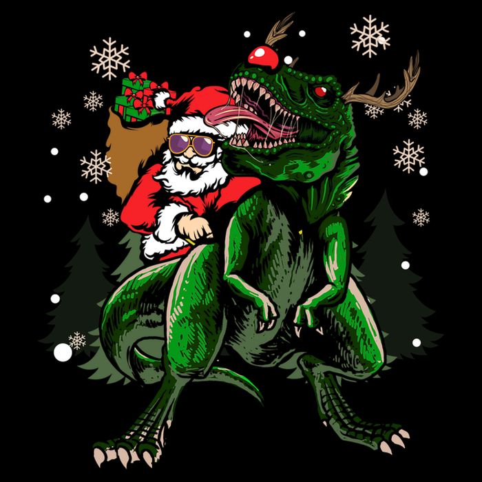 Cool Santa Riding Dinosaur Scary T Rex With Dino Snowy Gift Cool Gift Sustainable Bucket Hat