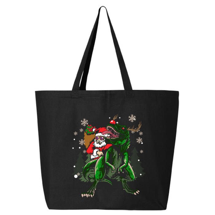 Cool Santa Riding Dinosaur Scary T Rex With Dino Snowy Gift Cool Gift 25L Jumbo Tote