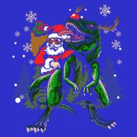 Cool Santa Riding Dinosaur Scary T Rex With Dino Snowy Gift Cool Gift 16 in Basic Backpack