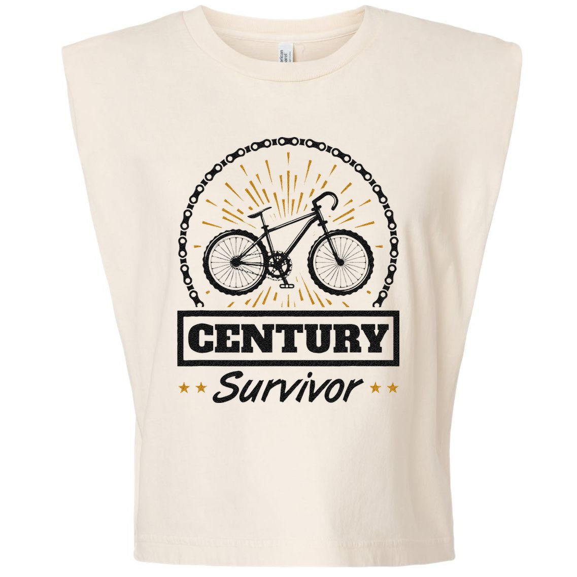 Century Survivor Road Cycling Ride 100 Miles Garment-Dyed Women's Muscle Tee