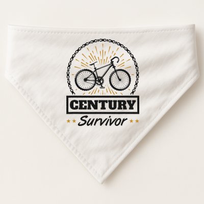 Century Survivor Road Cycling Ride 100 Miles USA-Made Doggie Bandana