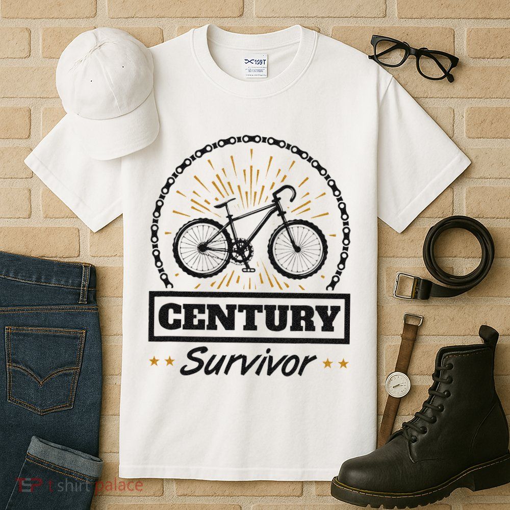 Century Survivor Road Cycling Ride 100 Miles Tall T-Shirt