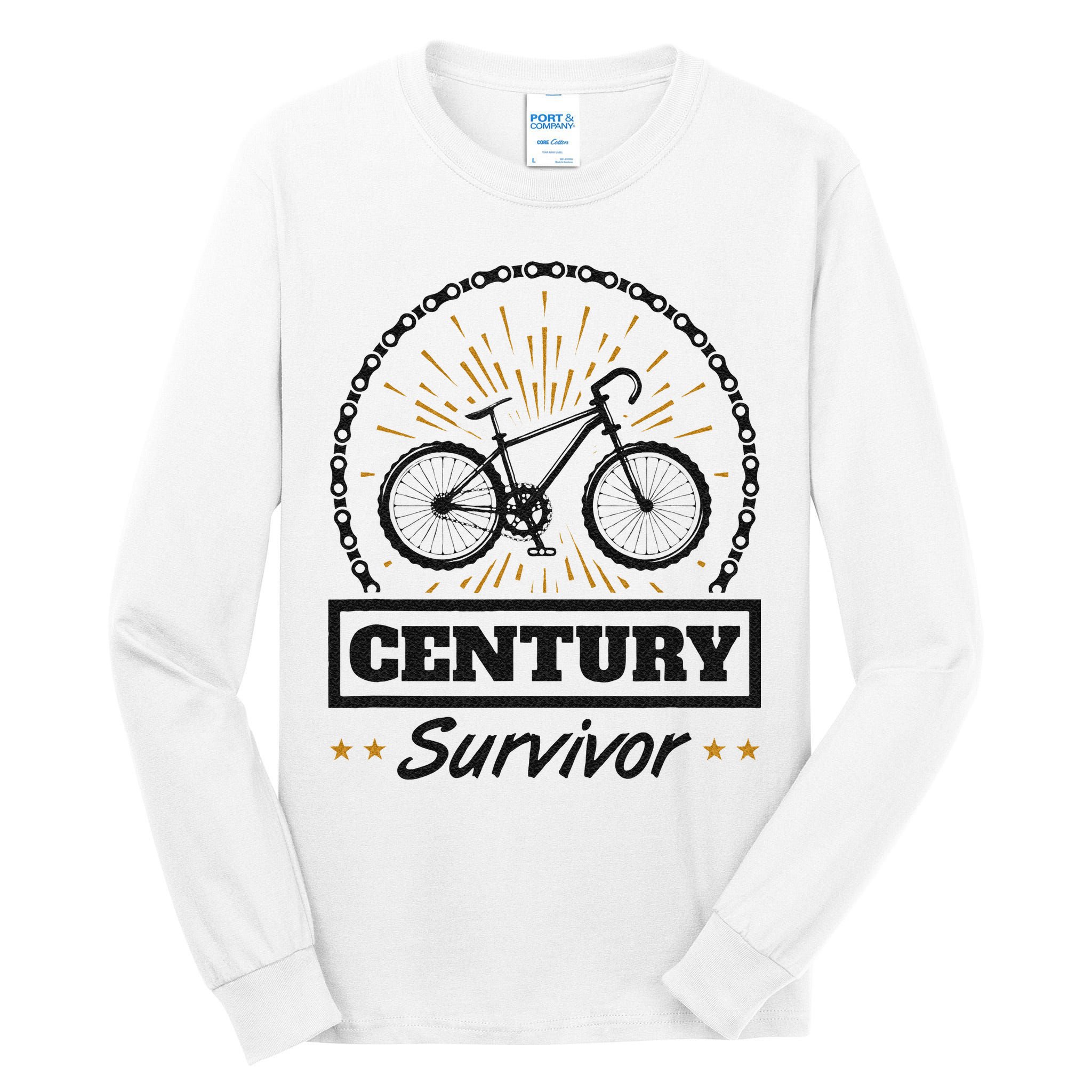 Century Survivor Road Cycling Ride 100 Miles Tall Long Sleeve T-Shirt