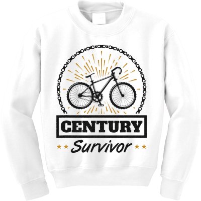 Century Survivor Road Cycling Ride 100 Miles Kids Sweatshirt