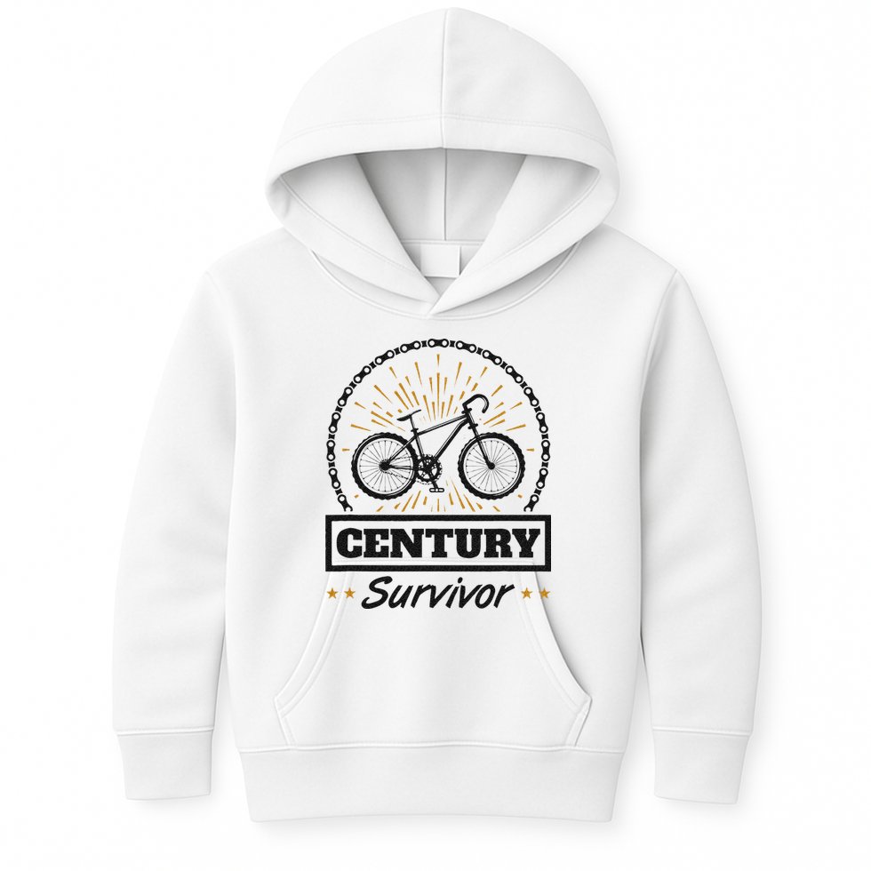 Century Survivor Road Cycling Ride 100 Miles Kids Hoodie
