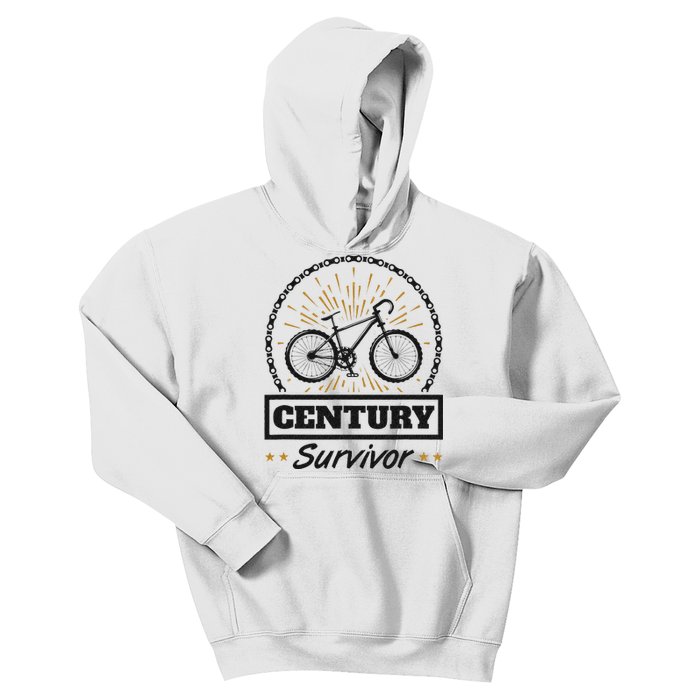 Century Survivor Road Cycling Ride 100 Miles Kids Hoodie