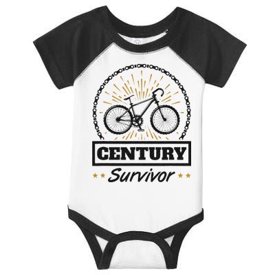 Century Survivor Road Cycling Ride 100 Miles Infant Baby Jersey Bodysuit