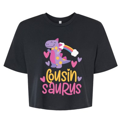 Cousin Saurus Rex Dinosaur Bella+Canvas Jersey Crop Tee