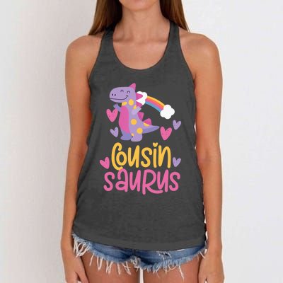 Cousin Saurus Rex Dinosaur Women's Knotted Racerback Tank