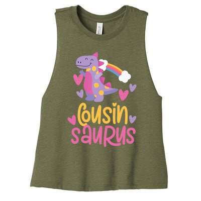 Cousin Saurus Rex Dinosaur Women's Racerback Cropped Tank