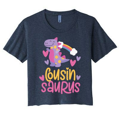 Cousin Saurus Rex Dinosaur Women's Crop Top Tee