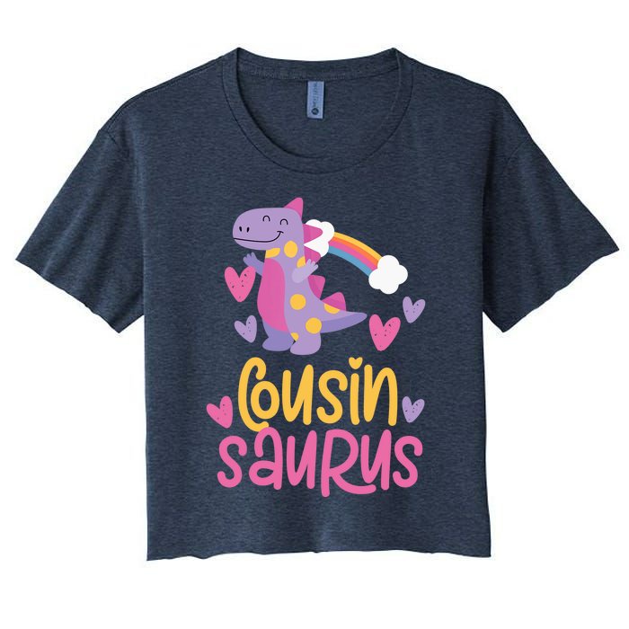 Cousin Saurus Rex Dinosaur Women's Crop Top Tee