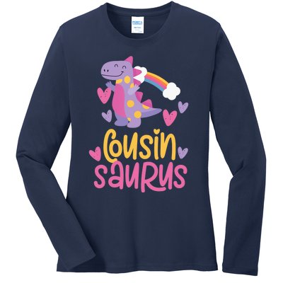 Cousin Saurus Rex Dinosaur Ladies Long Sleeve Shirt