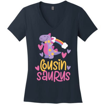 Cousin Saurus Rex Dinosaur Women's V-Neck T-Shirt