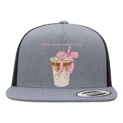 Coffee Scrubs Rubber Gloves Flat Bill Trucker Hat