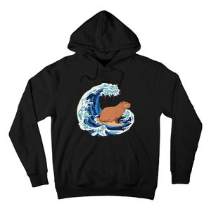 Capybara Surfing Rodent Wave Humor Animal Hoodie