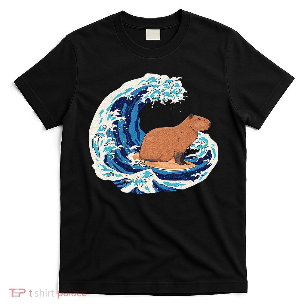 Capybara Surfing Rodent Wave Humor Animal T-Shirt