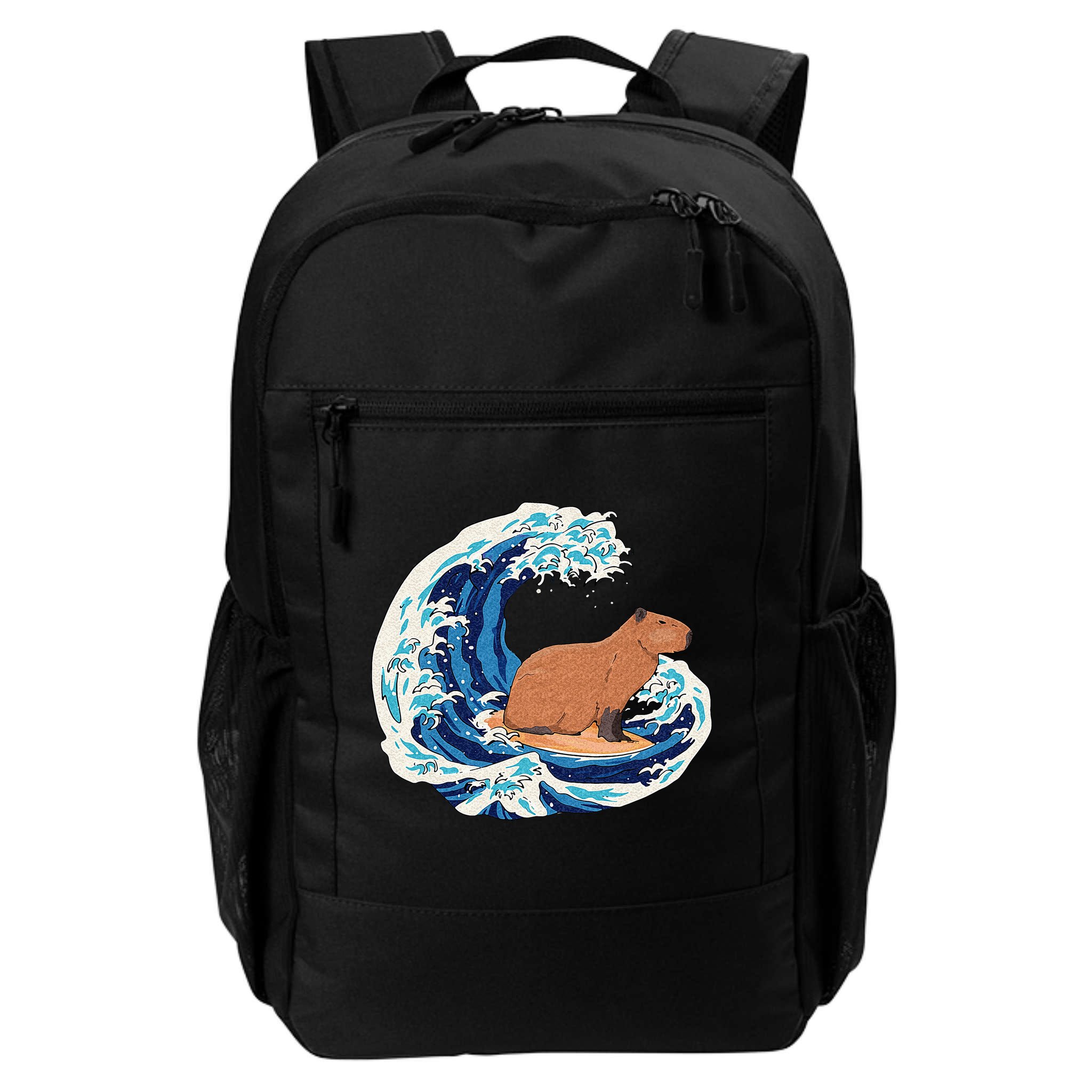 Capybara Surfing Rodent Wave Humor Animal Backpack