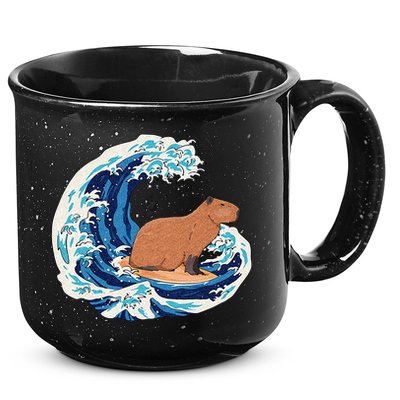 Capybara Surfing Rodent Wave Humor Animal 15oz Campfire Ceramic Mug