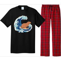 Capybara Surfing Rodent Wave Humor Animal Pajama Set