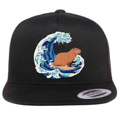 Capybara Surfing Rodent Wave Humor Animal Flatbill Hat