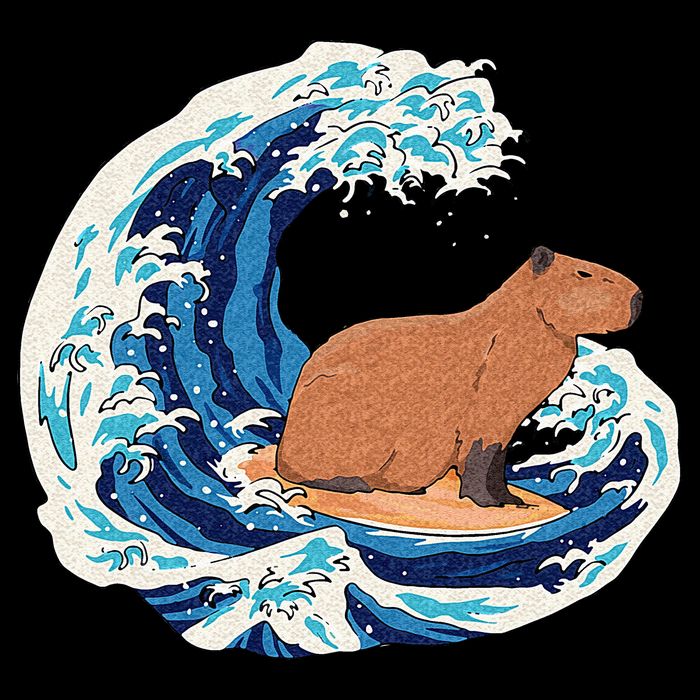 Capybara Surfing Rodent Wave Humor Animal 16 in Basic Backpack