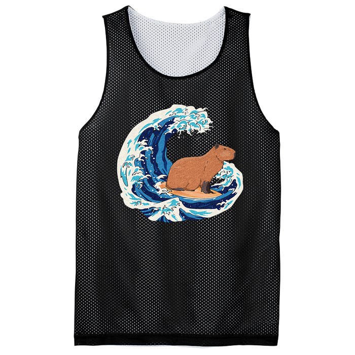 Capybara Surfing Rodent Wave Humor Animal Mesh Reversible Basketball Jersey Tank