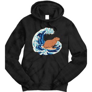 Capybara Surfing Rodent Wave Humor Animal Tie Dye Hoodie