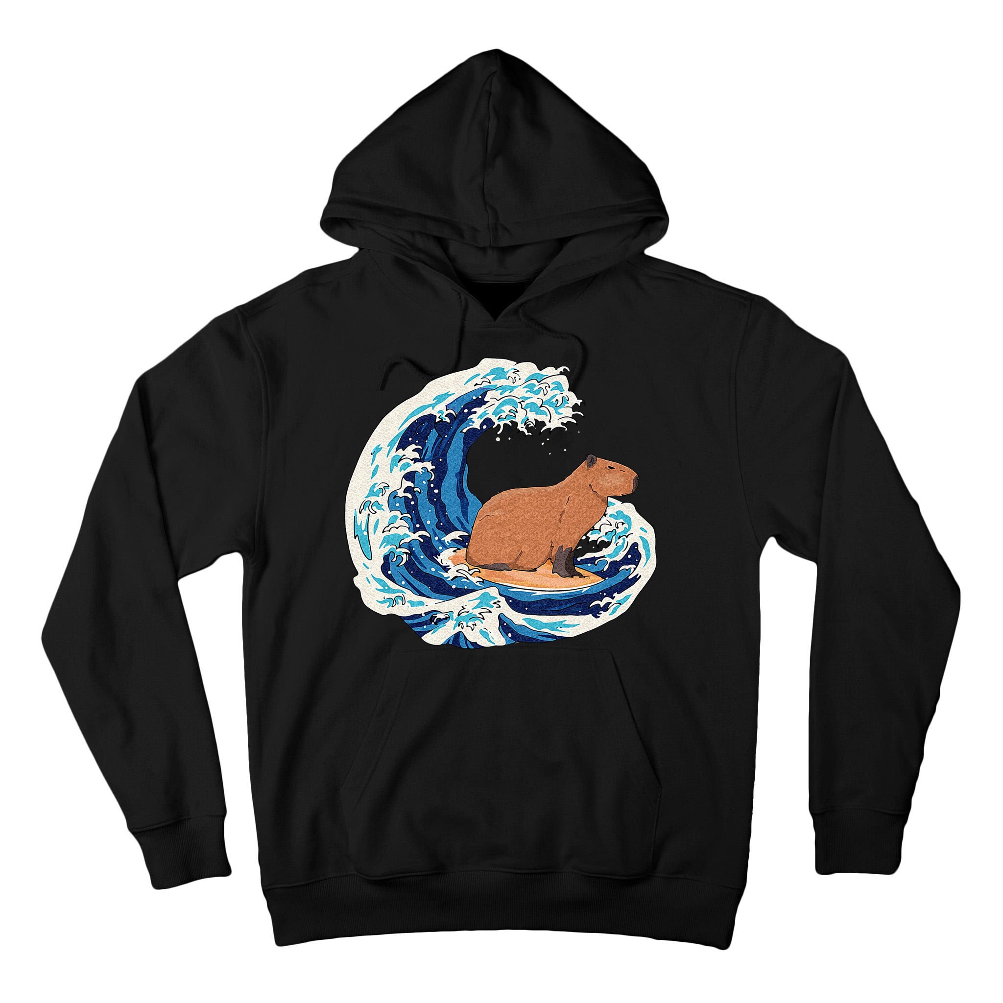 Capybara Surfing Rodent Wave Humor Animal Tall Hoodie