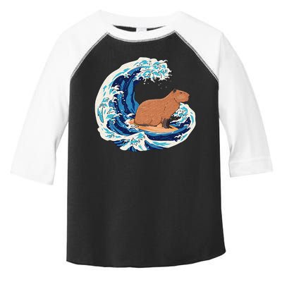 Capybara Surfing Rodent Wave Humor Animal Toddler Fine Jersey T-Shirt
