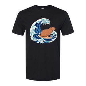 Capybara Surfing Rodent Wave Humor Animal Softstyle CVC T-Shirt