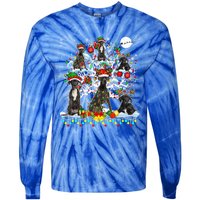 Cute Santa Reindeer Elf Great Danes On Xmas Tree Ornats Great Gift Tie-Dye Long Sleeve Shirt