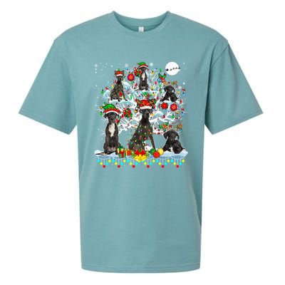 Cute Santa Reindeer Elf Great Danes On Xmas Tree Ornats Great Gift Sueded Cloud Jersey T-Shirt