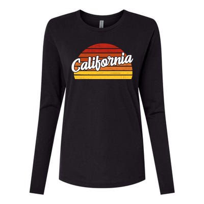 California Sunset Retro Vintage Womens Cotton Relaxed Long Sleeve T-Shirt