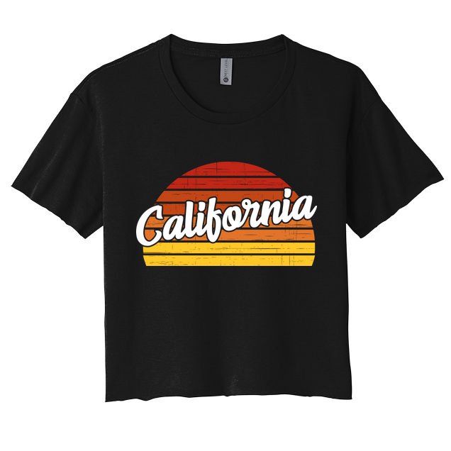 California Sunset Retro Vintage Crop Top