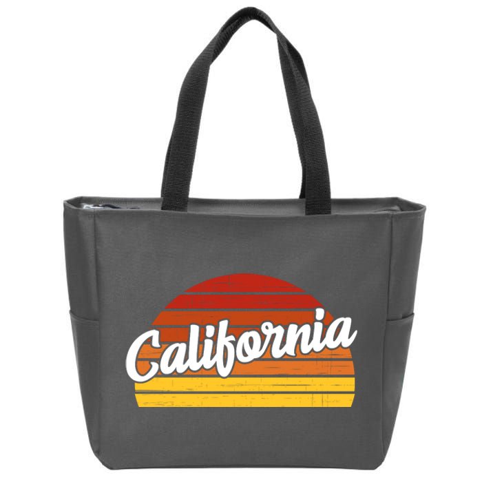 California Sunset Retro Vintage Zip Tote Bag