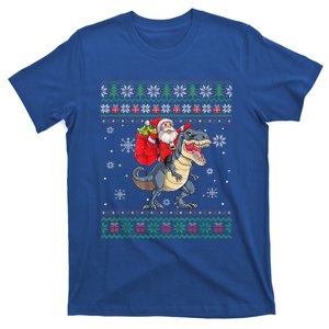 Christmas Santa Riding Dinosaur T Rex Ugly Christmas Sweater Meaningful Gift T-Shirt