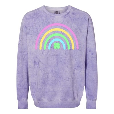 Colorful Shamrock Rainbow Colorblast Crewneck Sweatshirt