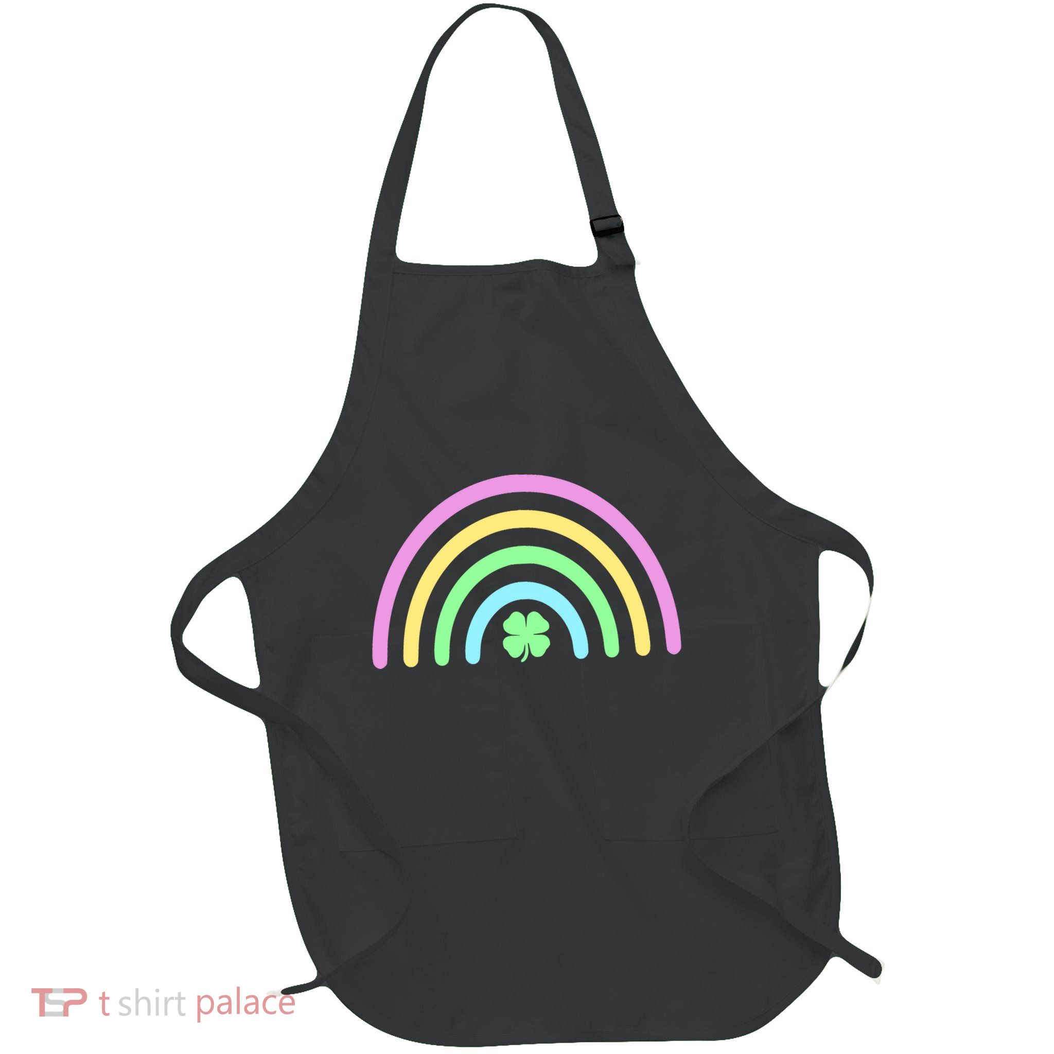 Colorful Shamrock Rainbow Apron