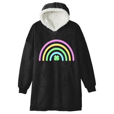 Colorful Shamrock Rainbow Hooded Wearable Blanket