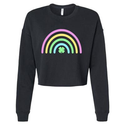 Colorful Shamrock Rainbow Cropped Pullover Crew