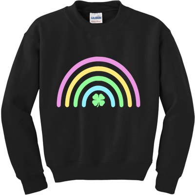 Colorful Shamrock Rainbow Kids Sweatshirt