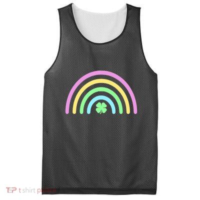 Colorful Shamrock Rainbow Mesh Reversible Basketball Jersey Tank